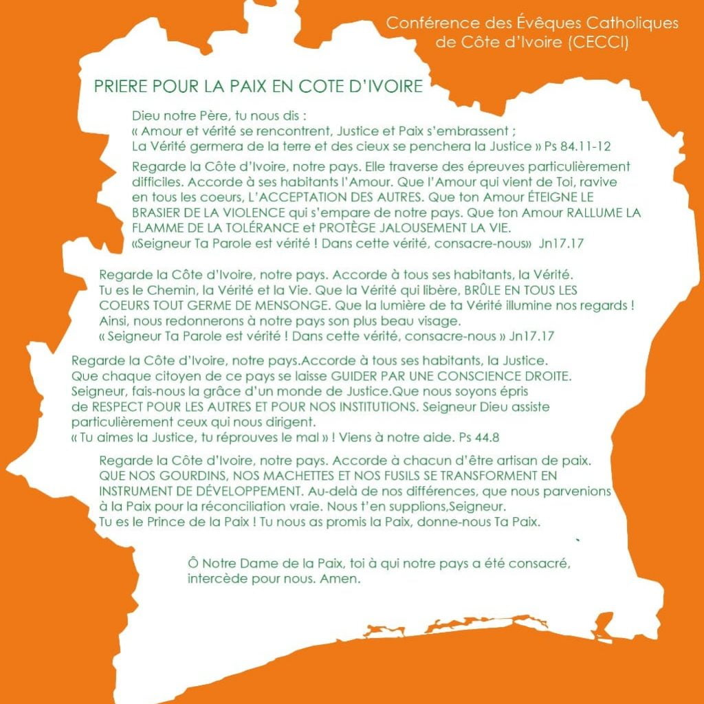 Initiatives de paix face à une situation préélectorale inquiétante en Côte d’Ivoire xxxxx Iniciativas de paz face a uma preocupante situação pré-eleitoral na Costa do Marfim xxxxxx Peace initiatives in the face of a worrying pre-electoral situation in Côte d’Ivoire