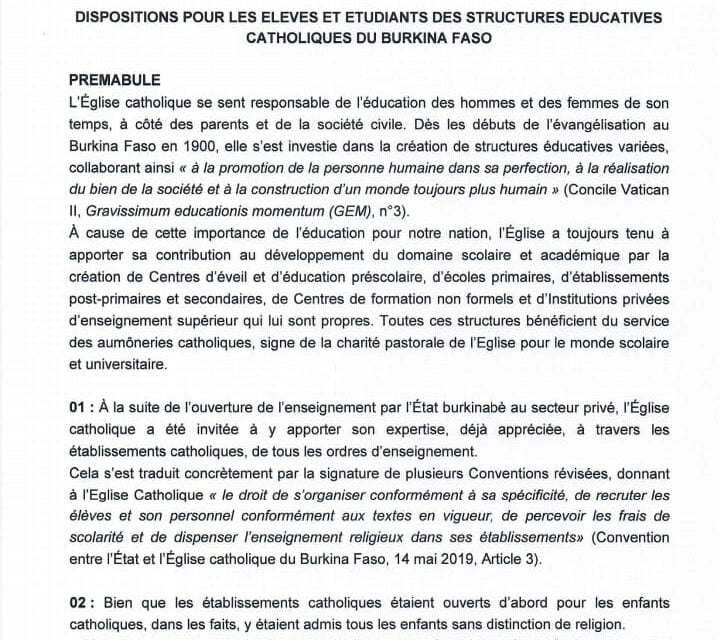 Liberté religieuse et laïcité : Le débat autour de l&rsquo;interdiction du voile dans les écoles catholiques au Burkina Faso — Liberdade religiosa e secularismo: o debate em torno da proibição do véu nas escolas católicas de Burkina Faso — Religious freedom and secularism: The debate around the ban on the veil in Catholic schools in Burkina Faso