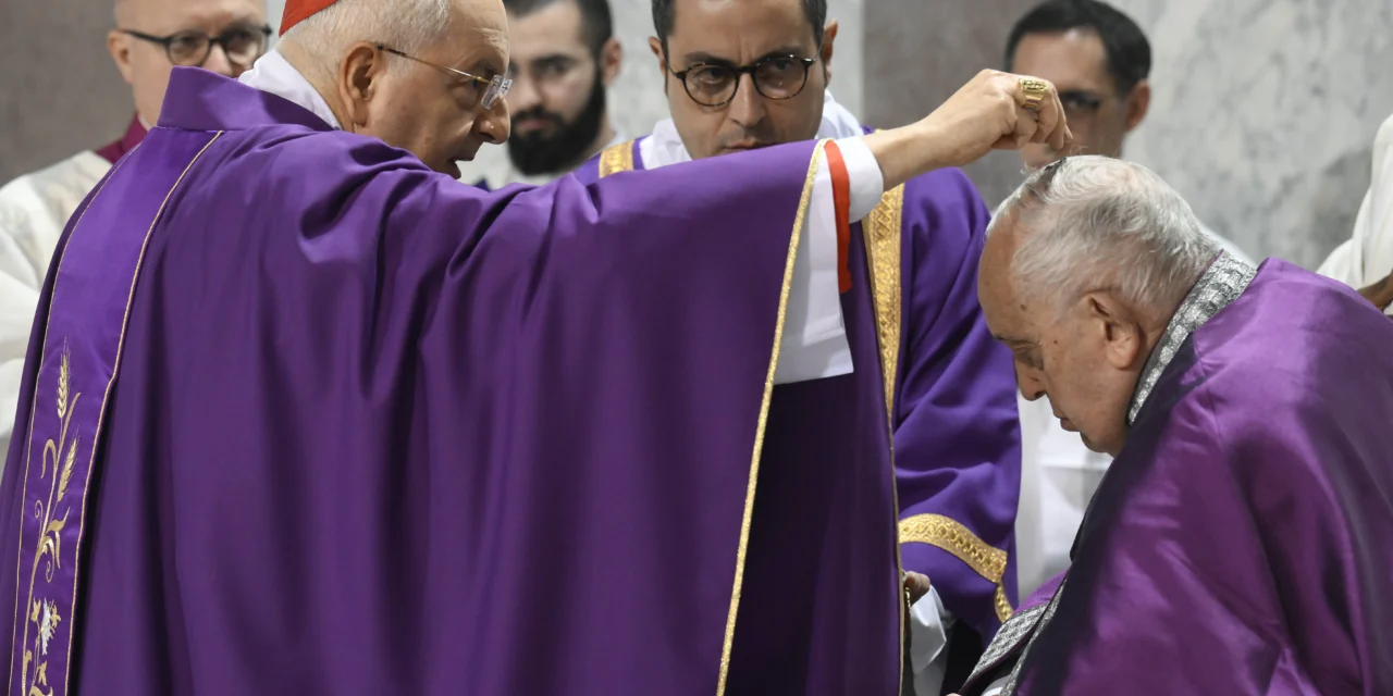 POPE FRANCIS CELEBRATES ASH WEDNESDAY.